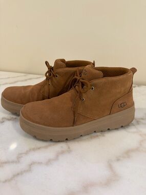UGG Chestnut Suede Mid-Top Lace-Up Boots